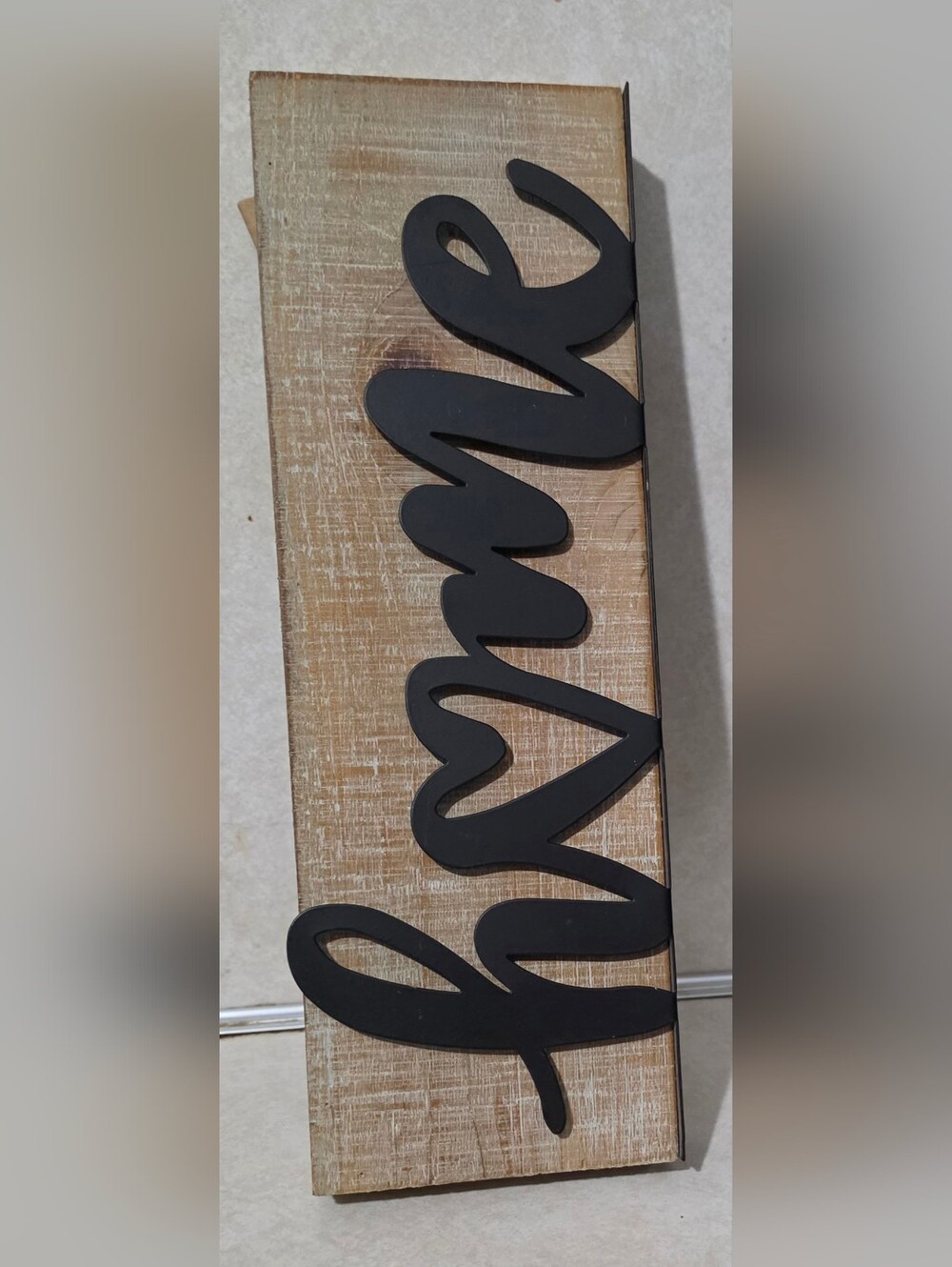 Hobby Lobby Black Script 'Home' Rustic Wooden Table - Wall Decor